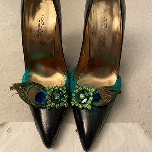 Dolce Gabbana Black and Peacock leather pump